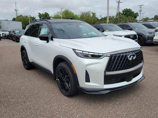 Radiant White/Black Obsidian 2026 INFINITI QX60 SPORT AWD