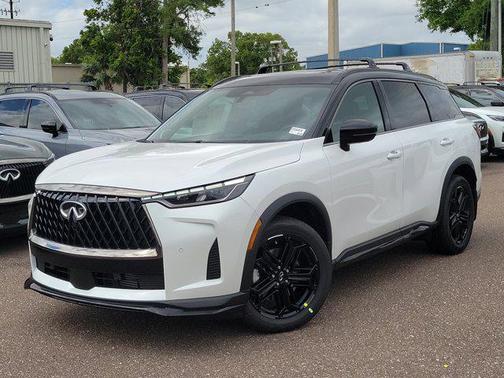 Radiant White/Black Obsidian 2026 INFINITI QX60 SPORT AWD