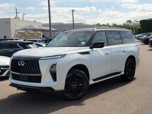 Radiant White/Black Obsidian 2026 INFINITI QX80 SPORT AWD