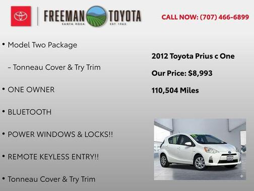2012 Toyota Prius c One