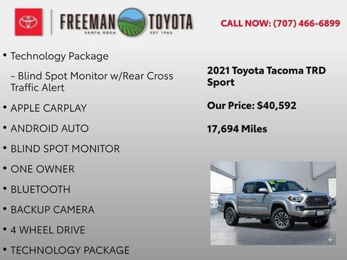 Silver Sky Metallic 2021 Toyota Tacoma TRD Sport