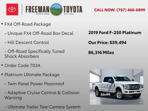 White Platinum Metallic Tri-Coat 2019 Ford F-250 Platinum