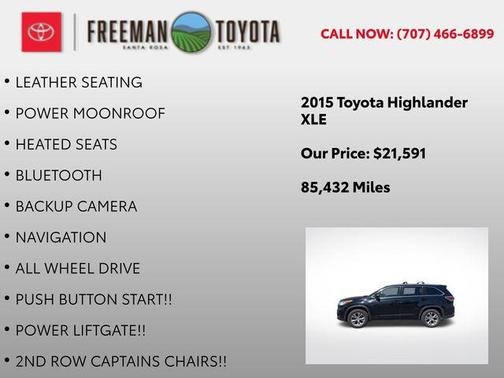 Attitude Black Metallic 2015 Toyota Highlander XLE