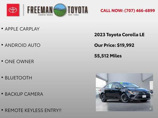 Midnight Black Metallic 2023 Toyota Corolla LE