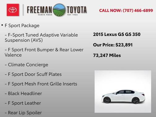 Ultra White 2015 Lexus GS 350 Base