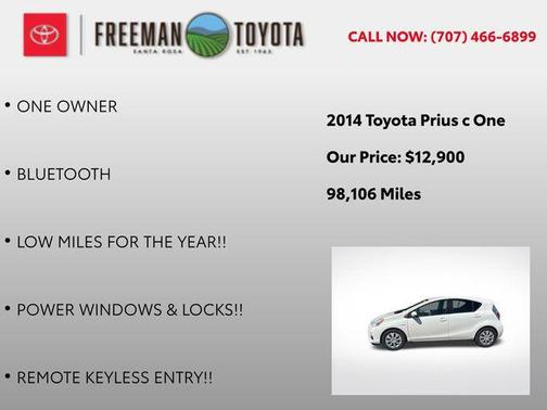 Moonglow 2014 Toyota Prius c One