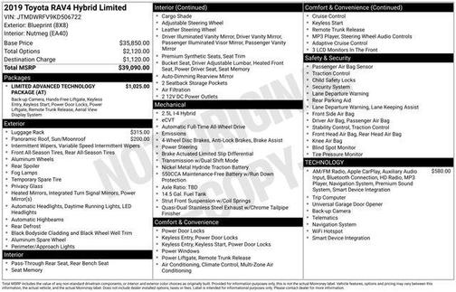 2019 Toyota RAV4 Hybrid Limited