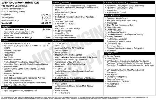 Blue Print 2020 Toyota RAV4 Hybrid XLE