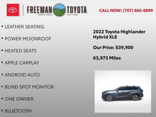 Magnetic Gray Metallic 2022 Toyota Highlander Hybrid XLE