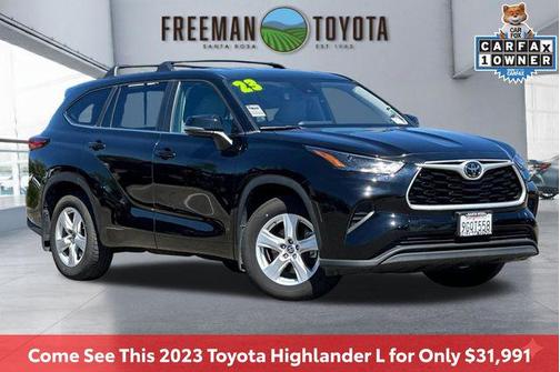 Midnight Black Metallic 2023 Toyota Highlander L