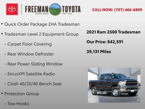 2021 RAM 2500 Tradesman Crew Cab 4x4 6'4' Box