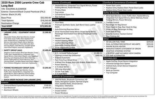 Diamond Black Crystal Pearlcoat 2020 RAM 2500 Laramie Crew Cab 4x4 8' Box
