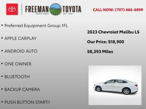 Summit White 2023 Chevrolet Malibu 1LS