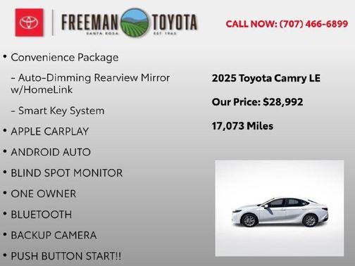 Ice Cap 2025 Toyota Camry LE