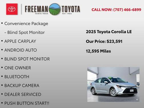 Classic Silver Metallic 2025 Toyota Corolla LE