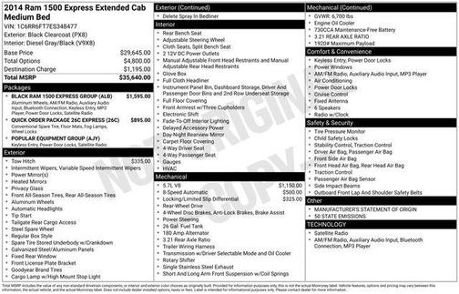 2014 RAM 1500 Tradesman/Express