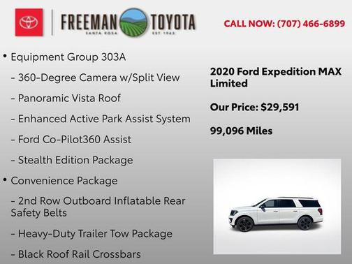 Star White Metallic Tri-Coat 2020 Ford Expedition Max Limited