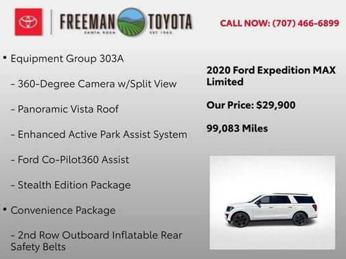 Star White Metallic Tri-Coat 2020 Ford Expedition Max Limited