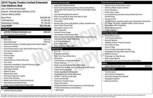 Attitude Black Metallic 2015 Toyota Tundra Limited