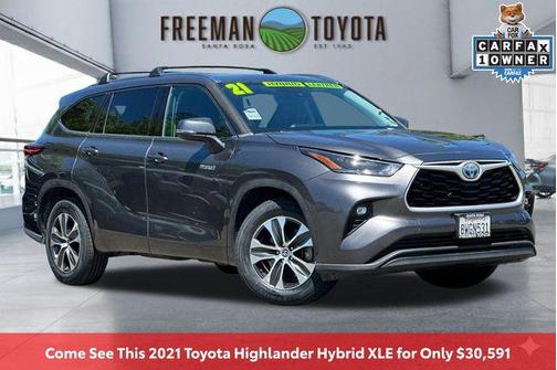 Magnetic Gray Metallic 2021 Toyota Highlander Hybrid XLE