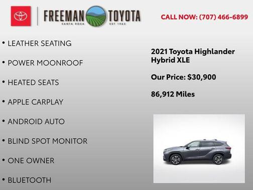 Magnetic Gray Metallic 2021 Toyota Highlander Hybrid XLE