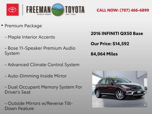 Midnight Garnet 2016 INFINITI QX50 Base