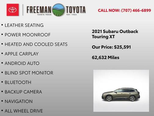 Autumn Green Metallic 2021 Subaru Outback Touring XT