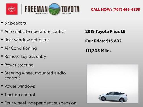 2019 Toyota Prius LE