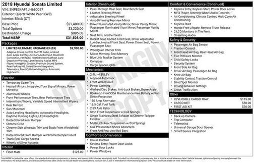 2018 Hyundai SONATA Limited