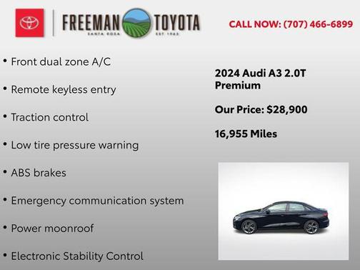 Mythos Black Metallic 2024 Audi A3 Premium