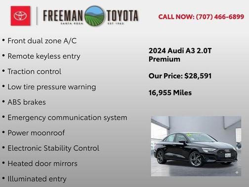 Mythos Black Metallic 2024 Audi A3 Premium