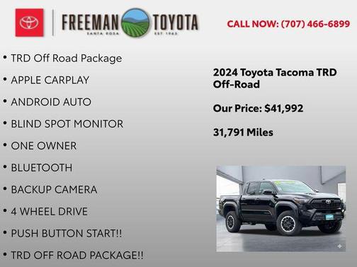 Black 2024 Toyota Tacoma TRD Off-Road