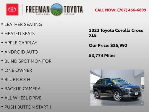 Jet Black 2023 Toyota Corolla Cross XLE