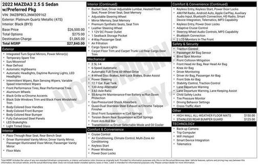 2022 Mazda Mazda3 AWD w/Preferred Package
