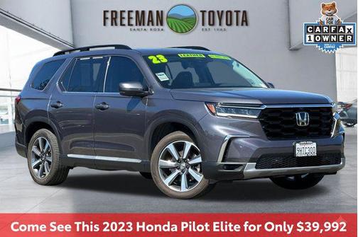 Modern Steel Metallic 2023 Honda Pilot AWD Elite