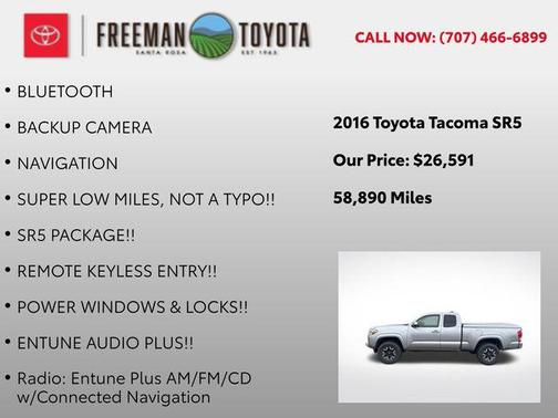 Silver Sky Metallic 2016 Toyota Tacoma SR5