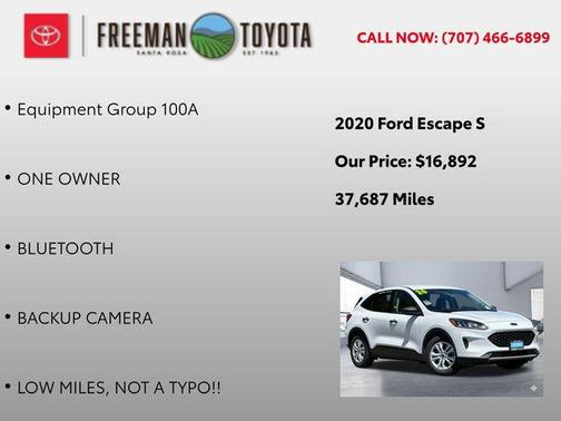 Oxford White 2020 Ford Escape S