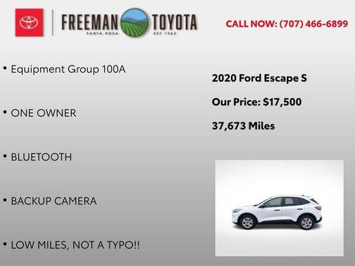 Oxford White 2020 Ford Escape S