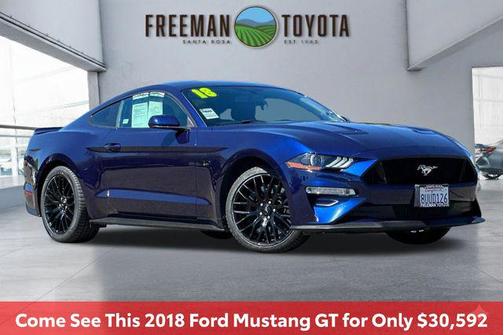 Kona Blue Metallic 2018 Ford Mustang GT Coupe