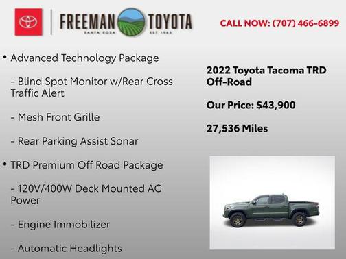 Army Green 2022 Toyota Tacoma TRD Off Road