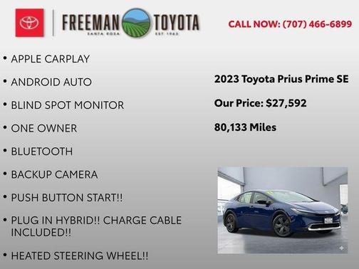 Reservoir Blue 2023 Toyota Prius Prime SE