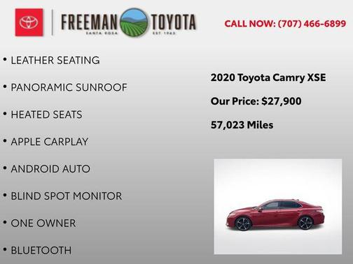 Supersonic Red 2020 Toyota Camry XSE
