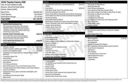 Wind Chill Pearl 2024 Toyota Camry XSE