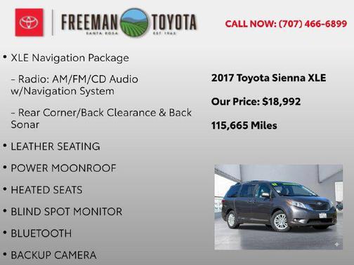 Predawn Gray Mica 2017 Toyota Sienna XLE