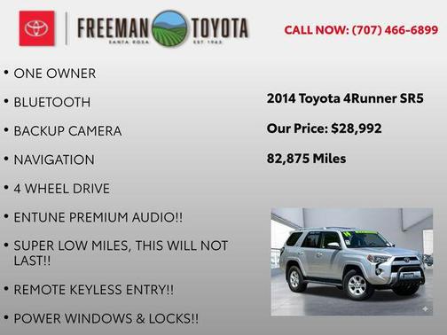 Classic Silver Metallic 2014 Toyota 4Runner SR5