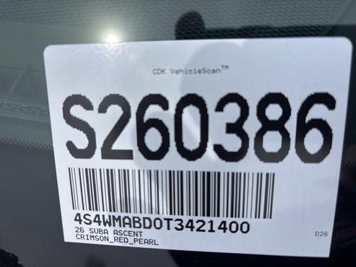Crimson Red Pearl 2026 Subaru Ascent Premium