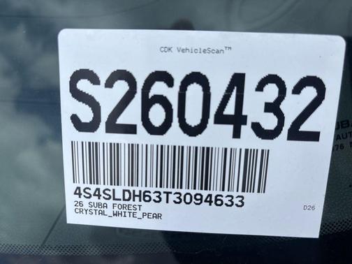 Crystal White 2026 Subaru Forester Sport