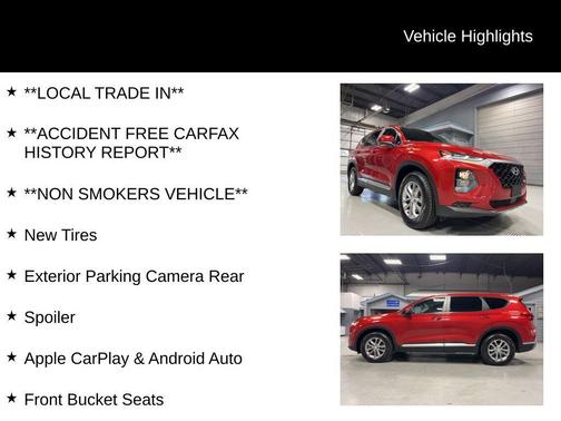 Scarlet Red 2019 Hyundai SANTA FE 2.4 SE