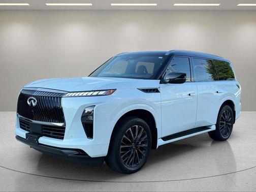 Radiant White/Black Obsidian 2025 INFINITI QX80 AUTOGRAPH AWD