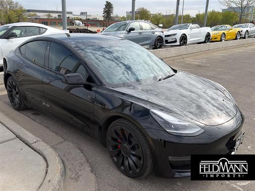 Solid Black 2023 Tesla Model 3 Performance